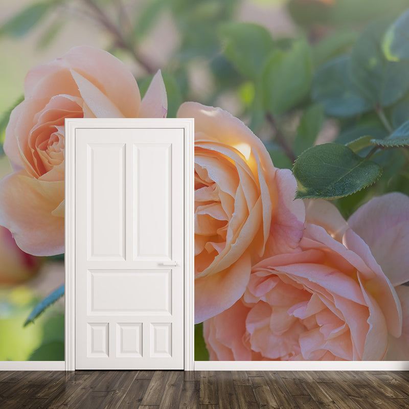 Customized Rose Mural Wallpaper Waterproofing Wall Decor for Meeting Room