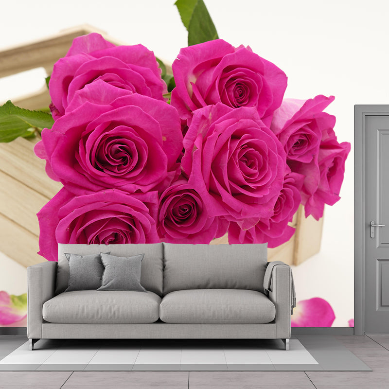 Customized Rose Mural Wallpaper Waterproofing Wall Decor for Meeting Room