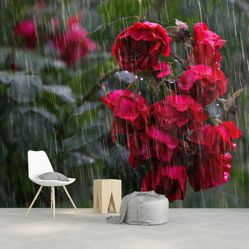 Customized Rose Mural Wallpaper Waterproofing Wall Decor for Meeting Room