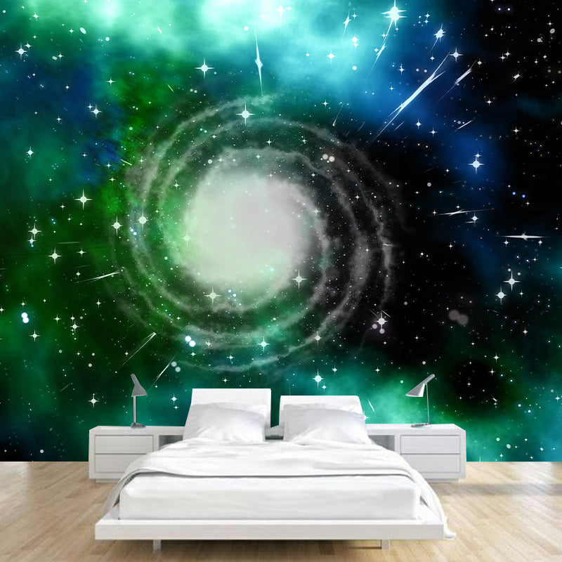 Outer Space Mural Wallpaper Creative Wall Covering for Kids Nursery Bedroom
