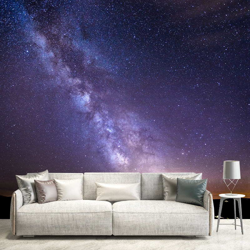 Outer Space Mural Wallpaper Creative Wall Covering for Kids Nursery Bedroom