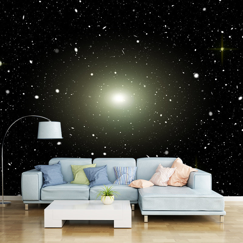 Outer Space Mural Wallpaper Creative Wall Covering for Kids Nursery Bedroom