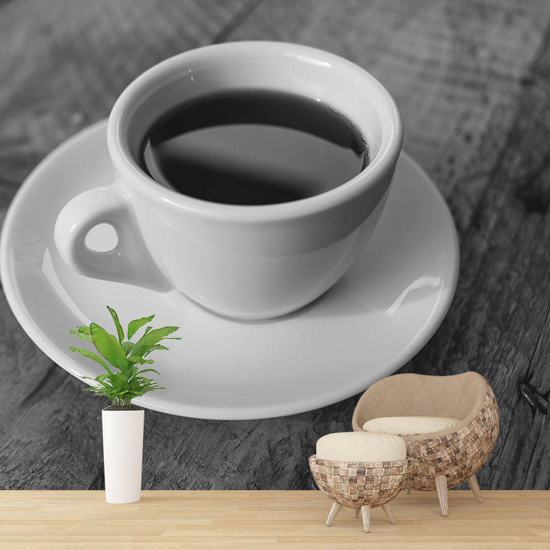 Cup of Coffee Mural Mildew Resistant for Coffee Shop, Moisture Resistant
