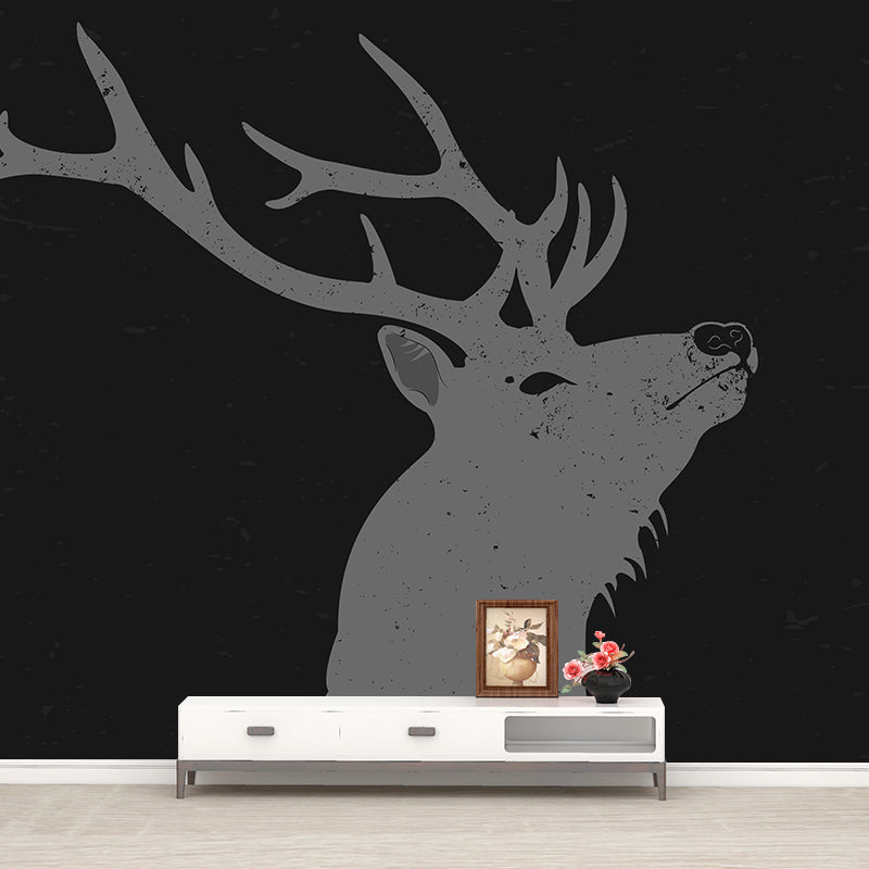 Contemporary Style Animal Illustration Wall Murals for Living Room, Water Resistant