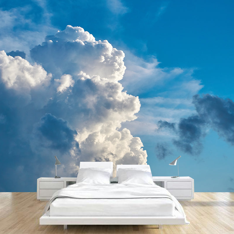 Blue Sky Mural Wallpaper Photography Sleeping Room Wall Decor for Home