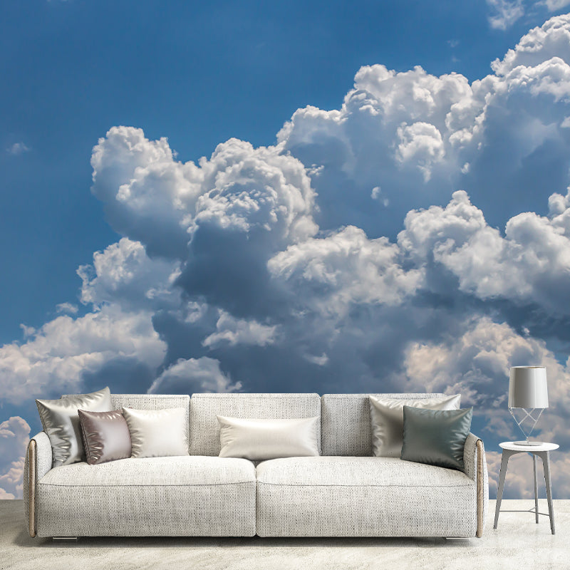 Blue Sky Mural Wallpaper Photography Sleeping Room Wall Decor for Home