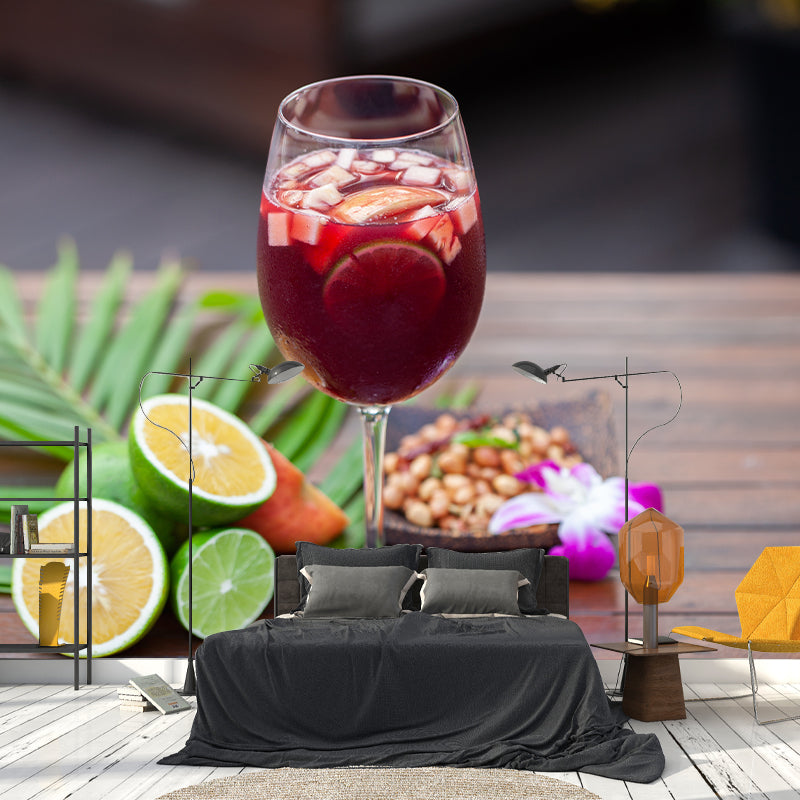 Photography Wine Mural Decal Stain Resistant Bar Shop Wall Covering, Personalised Size