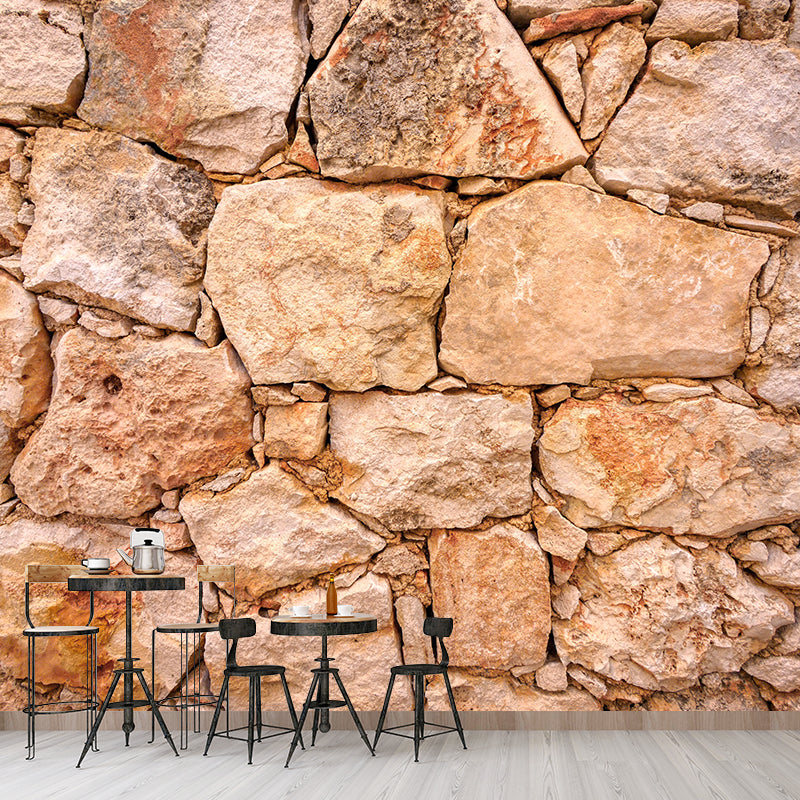 Industrial Style Brick Wall Mural Wallpaper Mildew Resistant Sitting Room Wall Decor