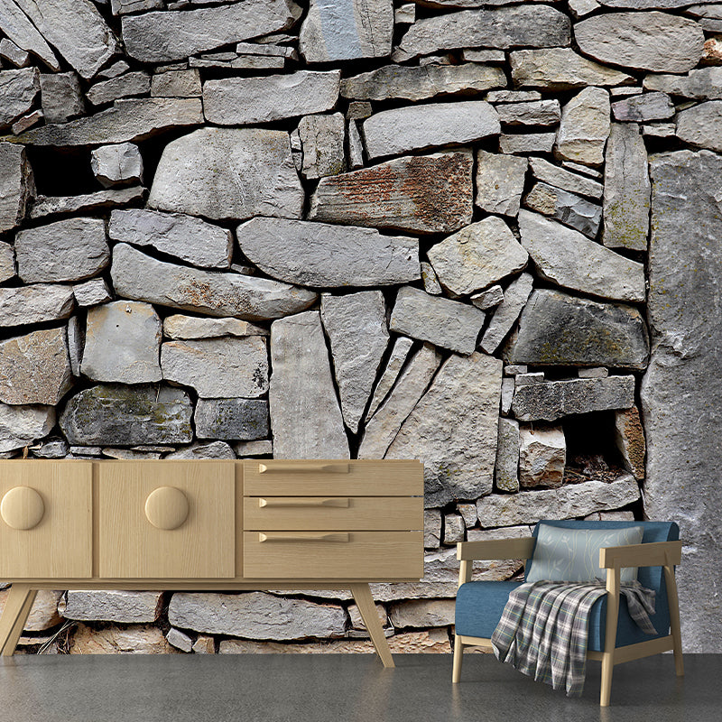 Industrial Style Brick Wall Mural Wallpaper Mildew Resistant Sitting Room Wall Decor