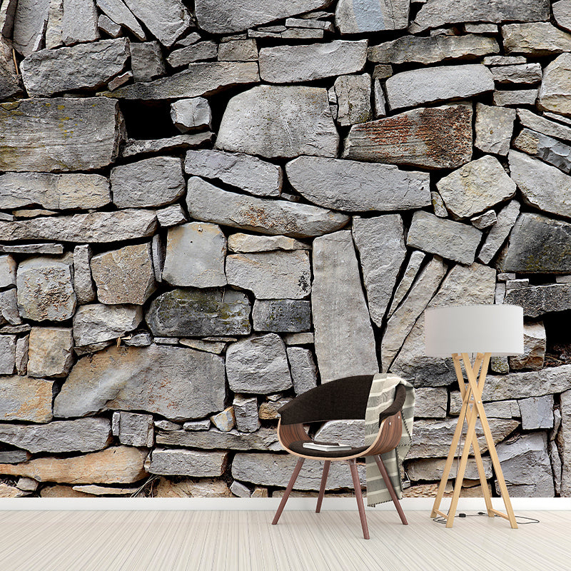 Industrial Style Brick Wall Mural Wallpaper Mildew Resistant Sitting Room Wall Decor