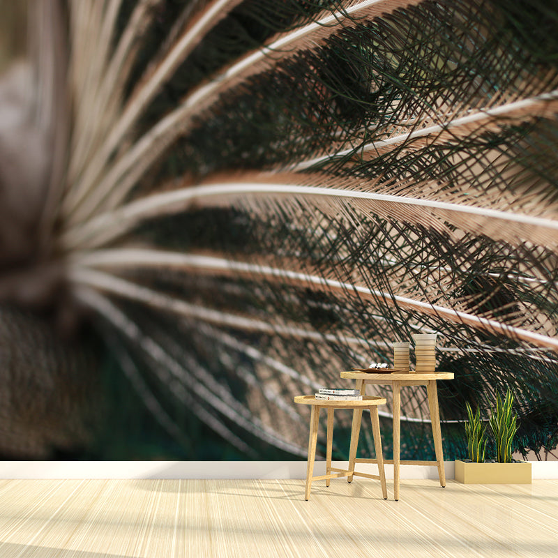 Tropical Style Feather Mural Mildew Resistant for Sitting Room Bedroom