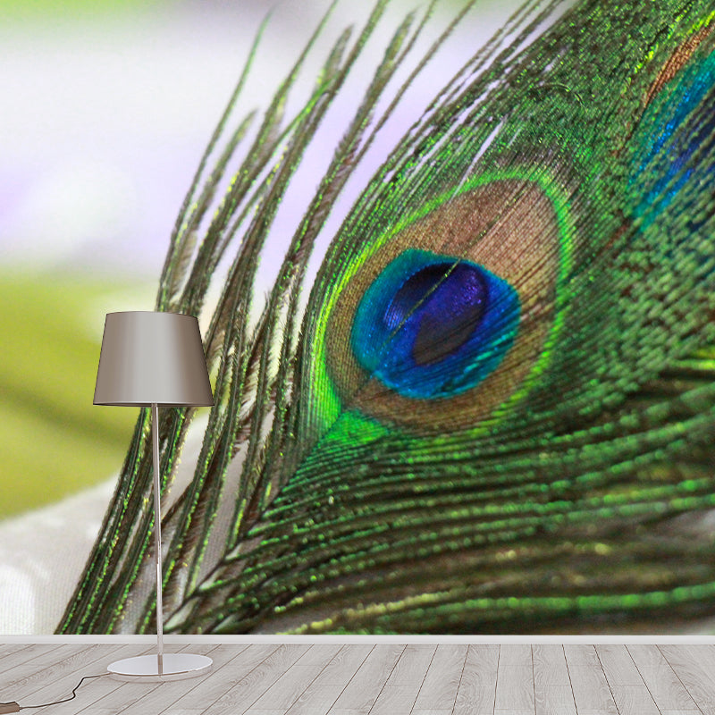 Tropical Style Feather Mural Mildew Resistant for Sitting Room Bedroom