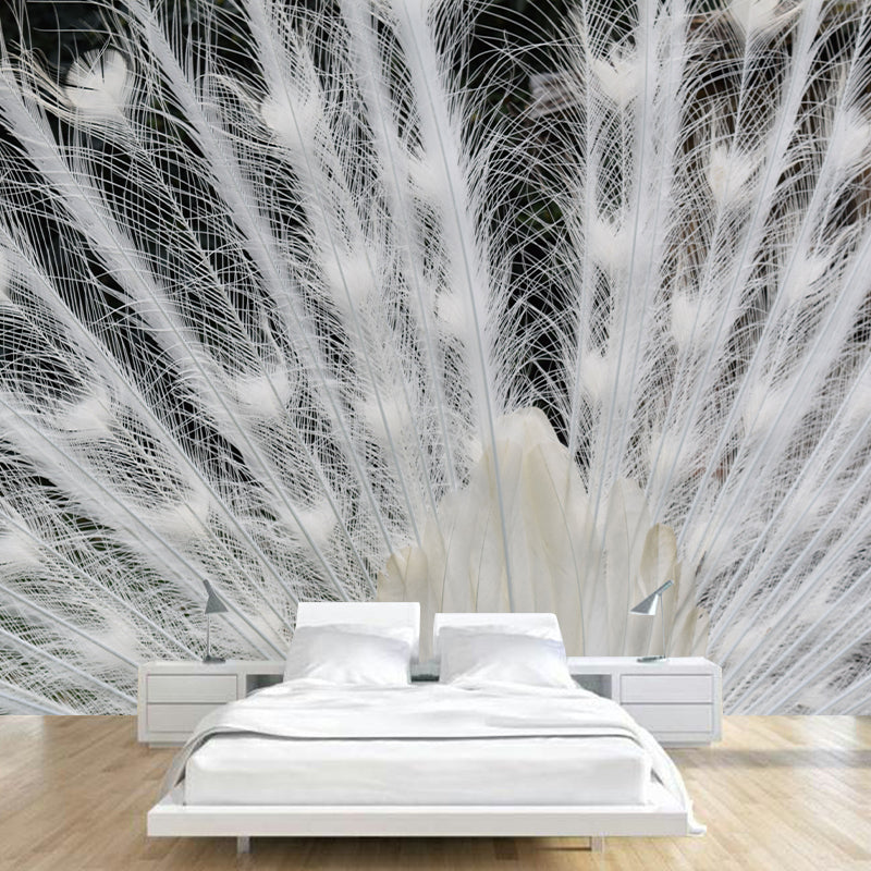 Tropical Style Feather Mural Mildew Resistant for Sitting Room Bedroom