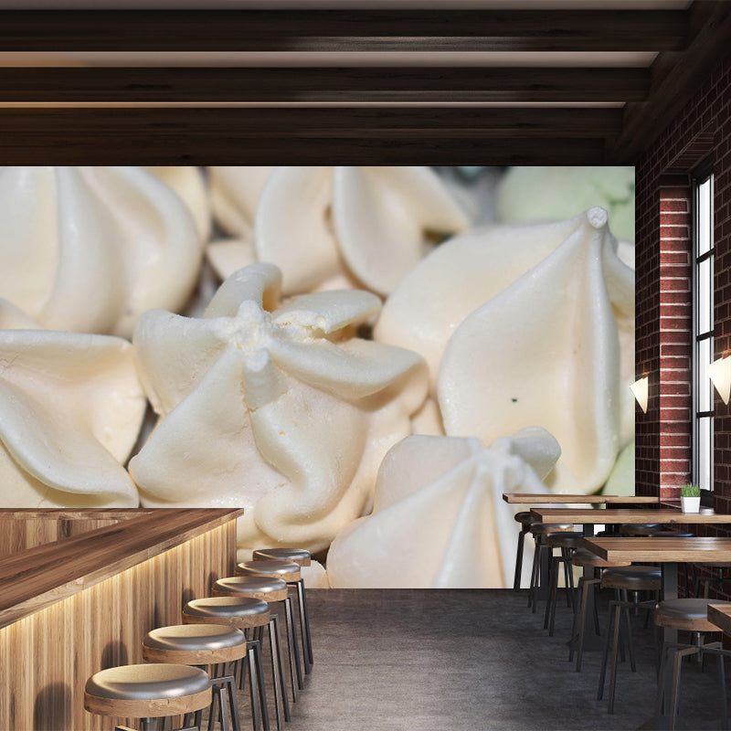 Contemporary Meringue Wall Mural Environment Friendly Wallpaper for Cake Shop