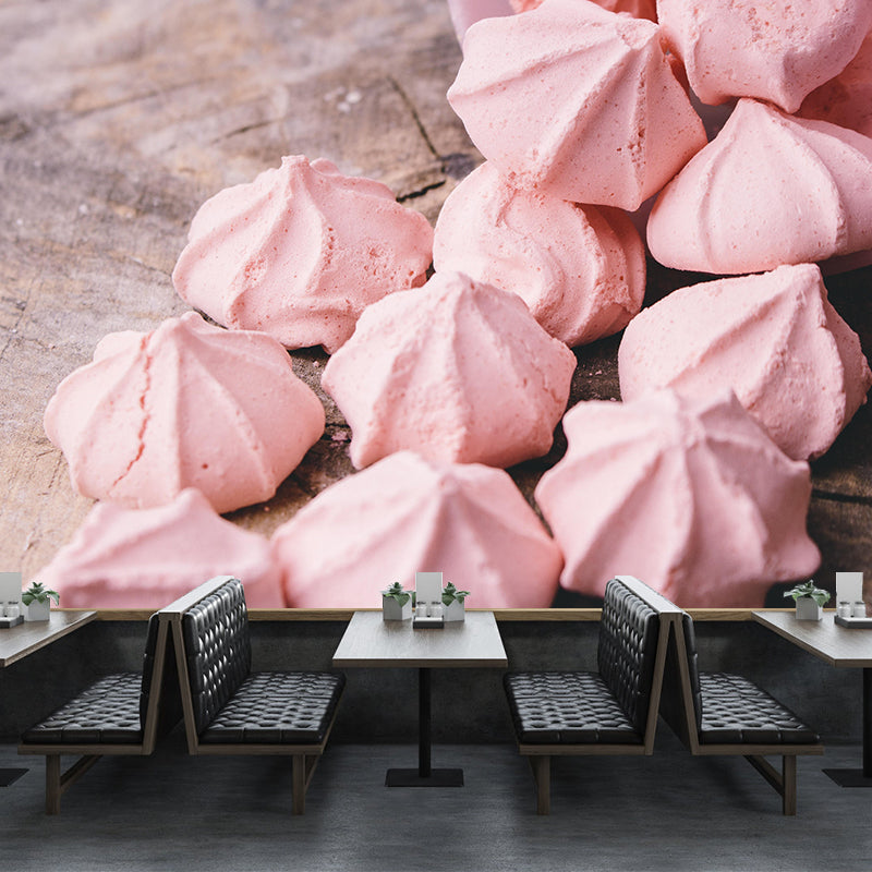 Contemporary Meringue Wall Mural Environment Friendly Wallpaper for Cake Shop