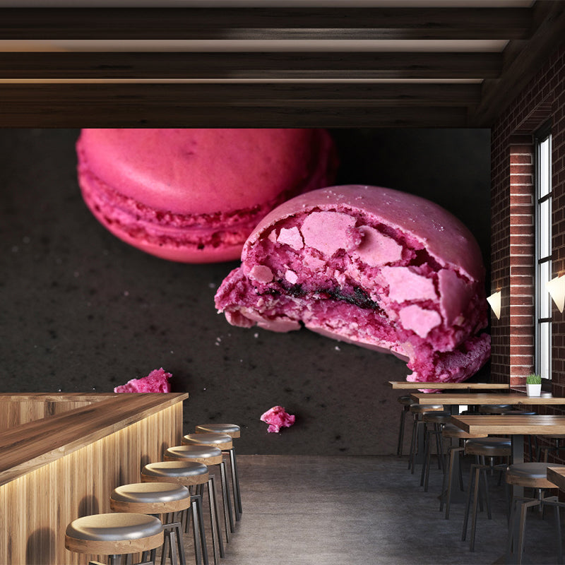 Contemporary Macaron Wall Decor Mural Moisture Resistant for Cake Shop