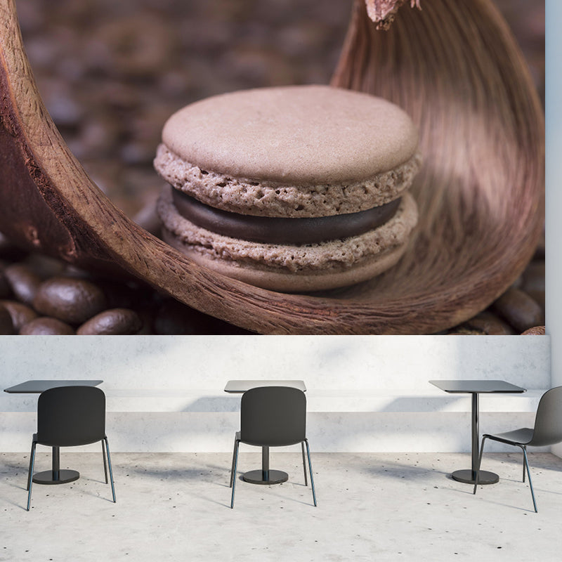 Contemporary Macaron Wall Decor Mural Moisture Resistant for Cake Shop