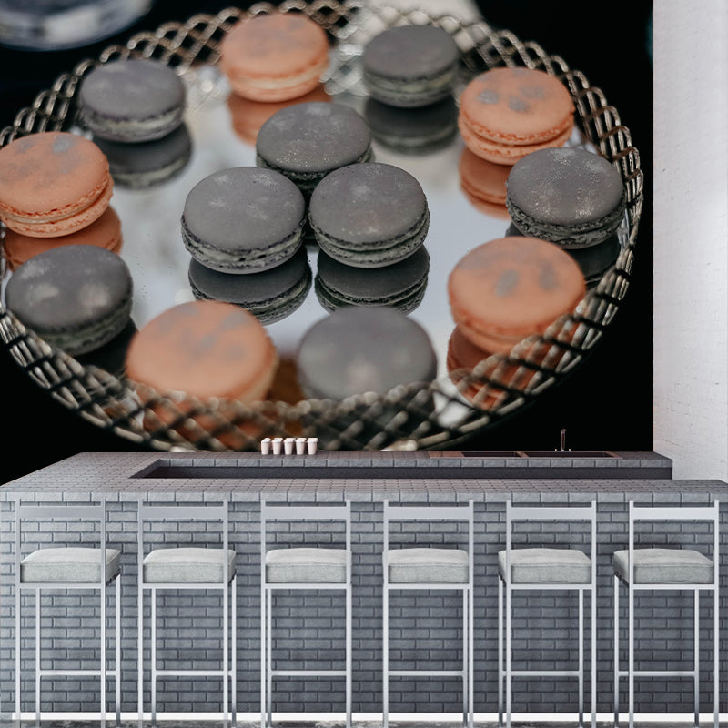 Contemporary Macaron Wall Mural Environment Friendly Wallpaper for Cake Shop