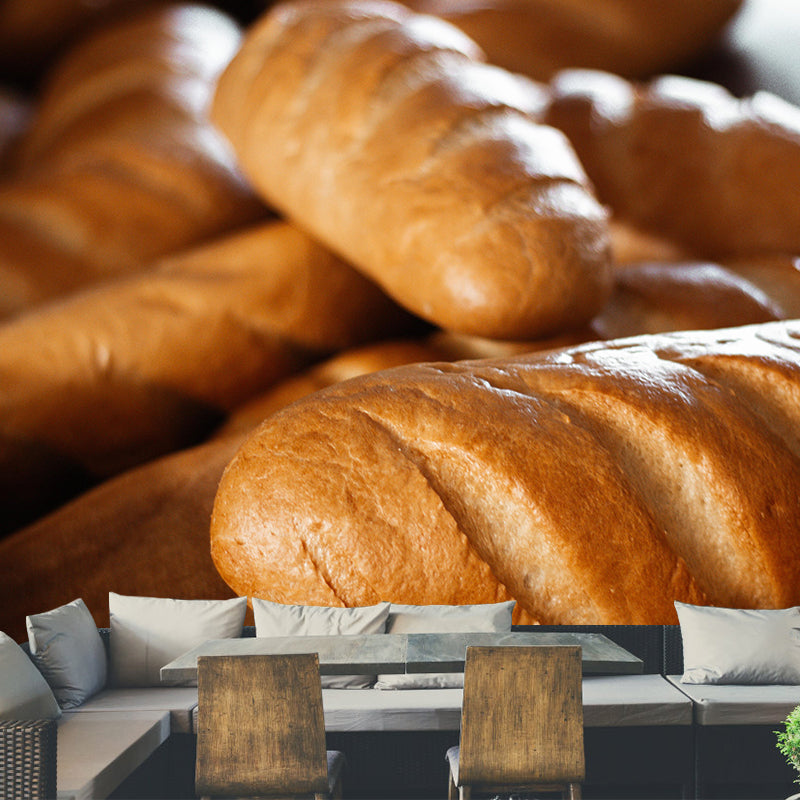 Contemporary Bread Wall Mural Environment Friendly Wallpaper for Cake Shop
