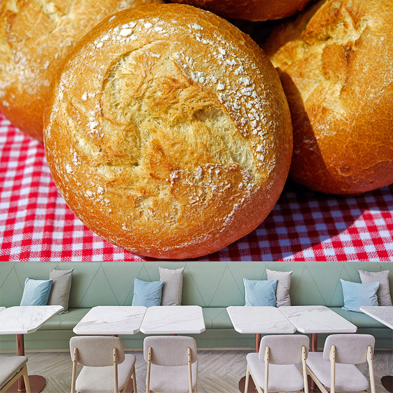 Contemporary Bread Wall Mural Environment Friendly Wallpaper for Cake Shop