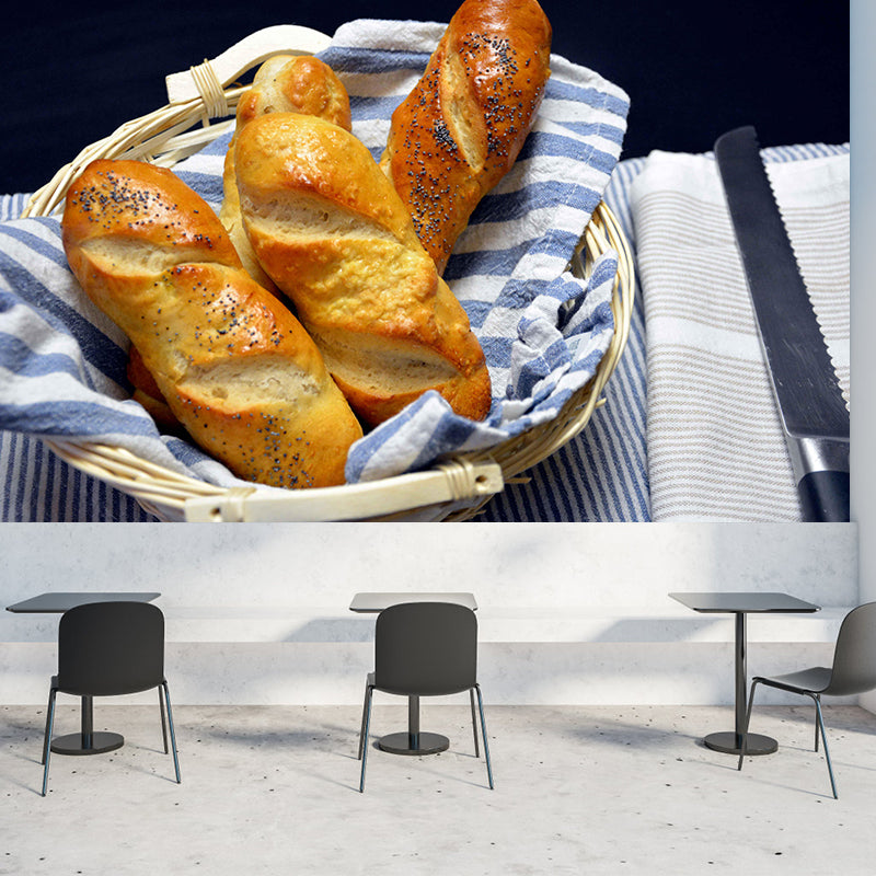 Contemporary Bread Wall Mural Environment Friendly Wallpaper for Cake Shop