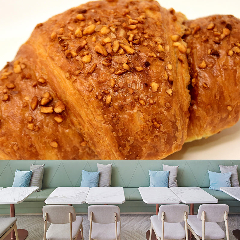 Contemporary Croissant Wall Mural Environment Friendly Wallpaper for Cake Shop