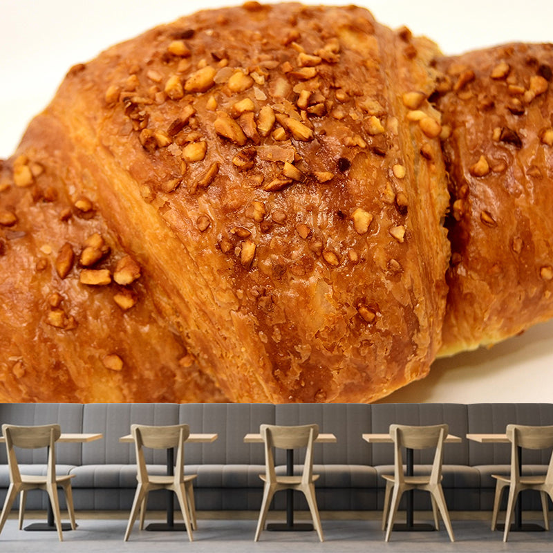 Contemporary Croissant Wall Mural Environment Friendly Wallpaper for Cake Shop