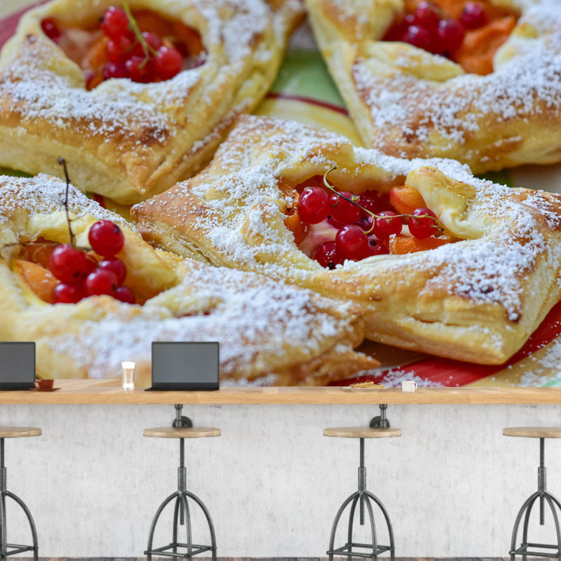 Contemporary Pastry Wall Mural Environment Friendly Wallpaper for Cake Shop