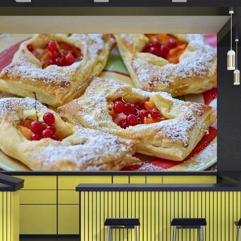 Contemporary Pastry Wall Mural Environment Friendly Wallpaper for Cake Shop