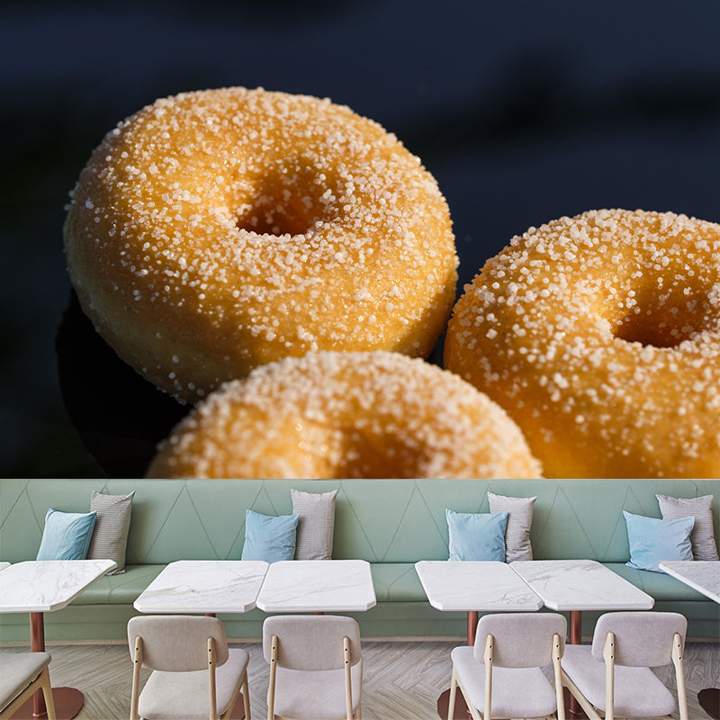 Contemporary Donut Wall Mural Environment Friendly Wallpaper for Cake Shop