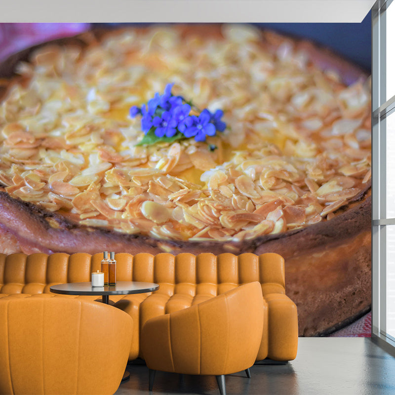 Contemporary Cheesecake Wall Decor Mural Moisture Resistant for Cake Shop