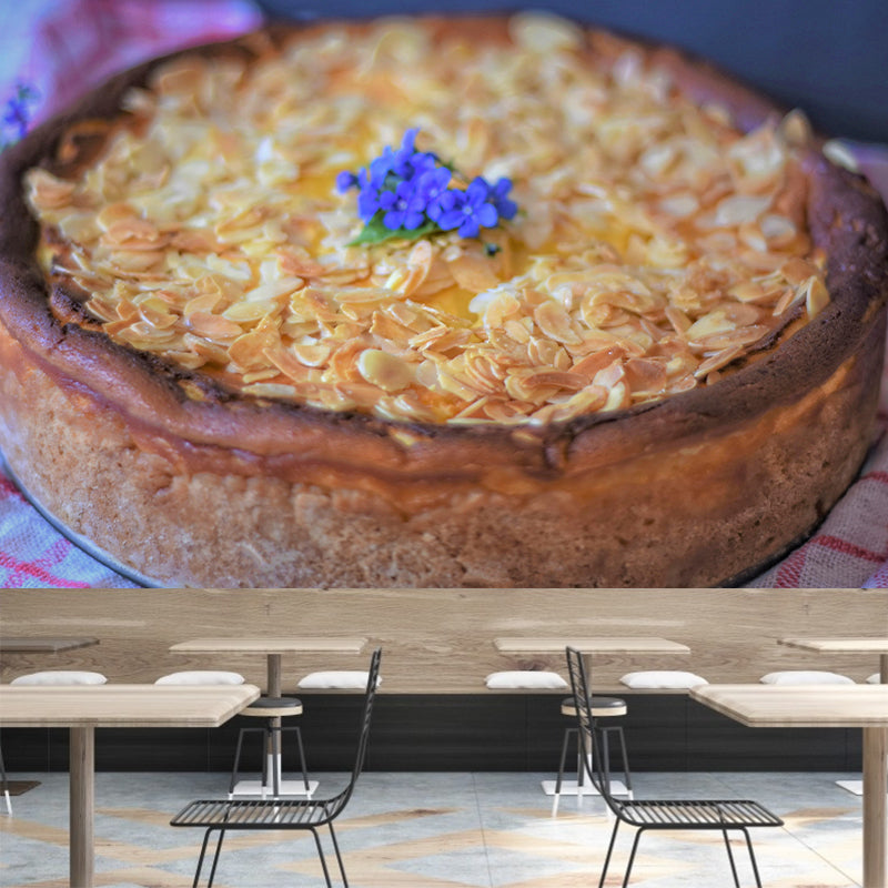 Contemporary Cheesecake Wall Decor Mural Moisture Resistant for Cake Shop