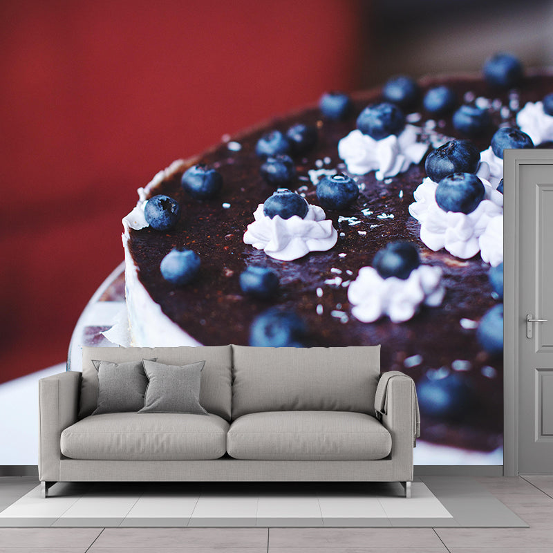 Contemporary Cheesecake Wall Decor Mural Moisture Resistant for Cake Shop