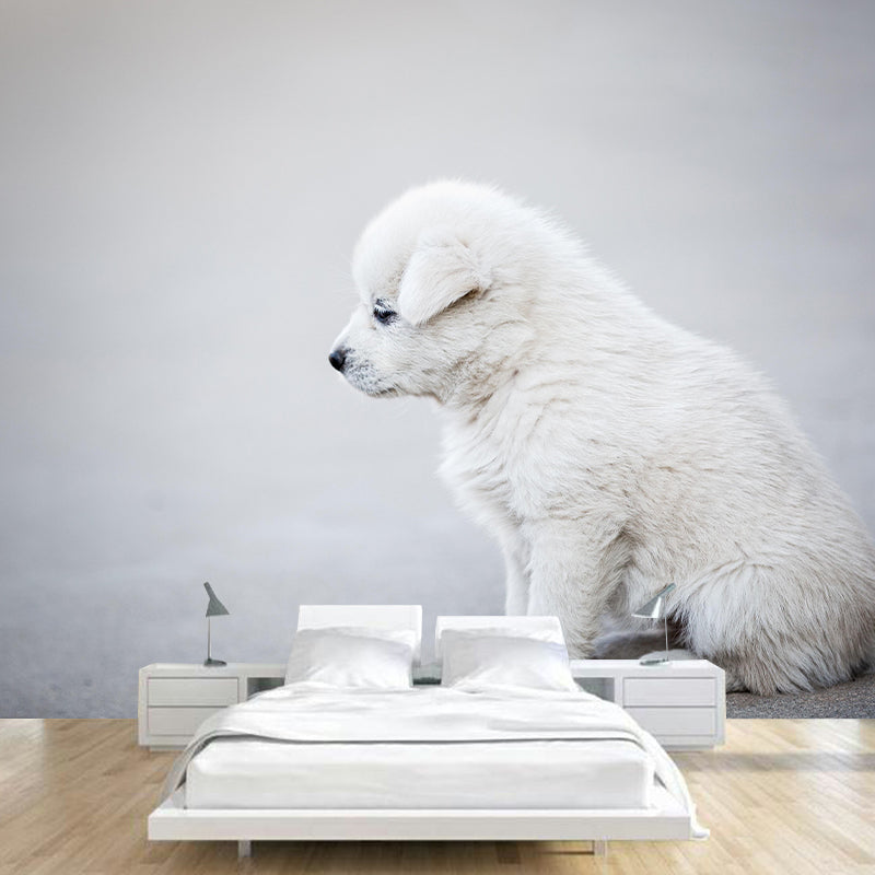 Environment Friendly Mural with Dog Painting Mildew Resistant Wallpaper Home Decor