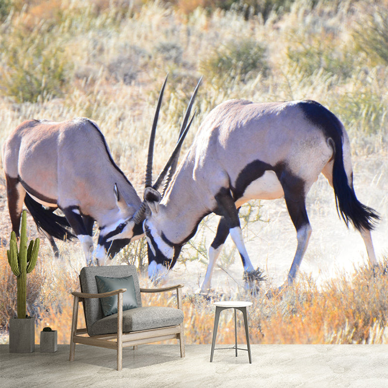 Customized Antelope Wall Mural Wallpaper Horizontal Photography for Sitting Room