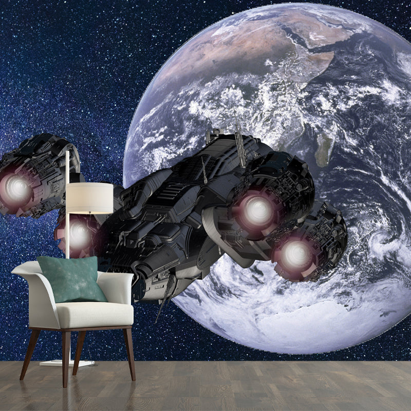 Milky Way Galaxy Stain-Resistant Mural Wallpaper for Sleeping Room, Personalized Size