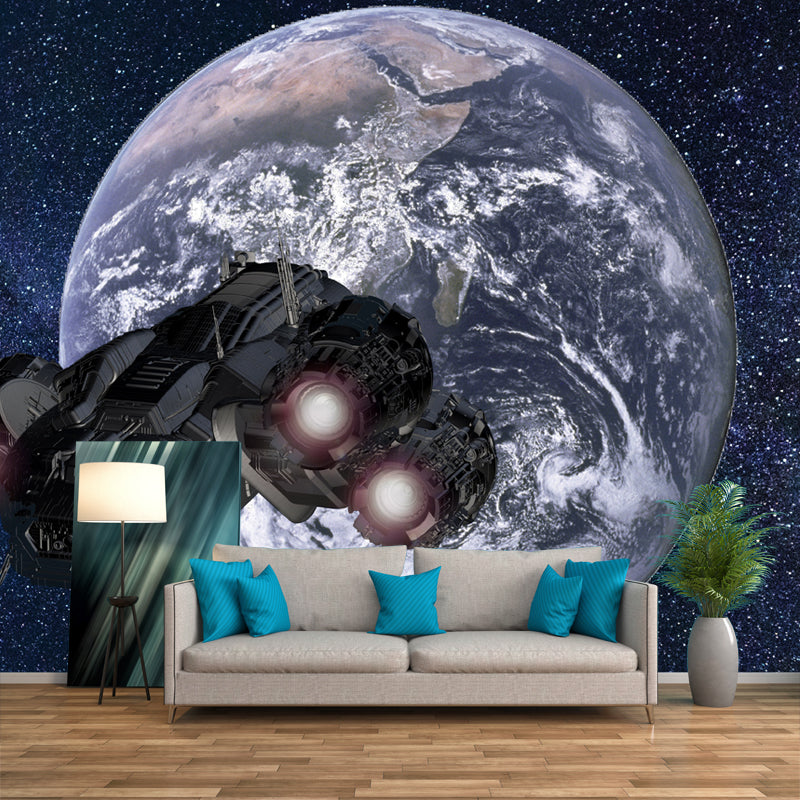 Milky Way Galaxy Stain-Resistant Mural Wallpaper for Sleeping Room, Personalized Size