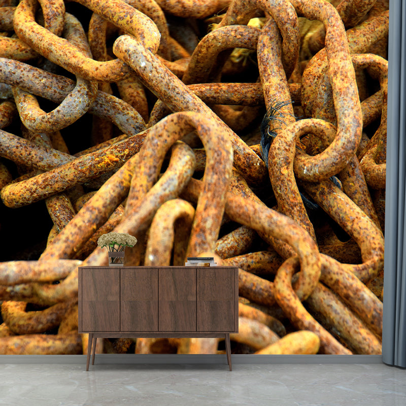 Industrial Style Rusty Metal Wall Covering for Living Room, Moisture Resistant