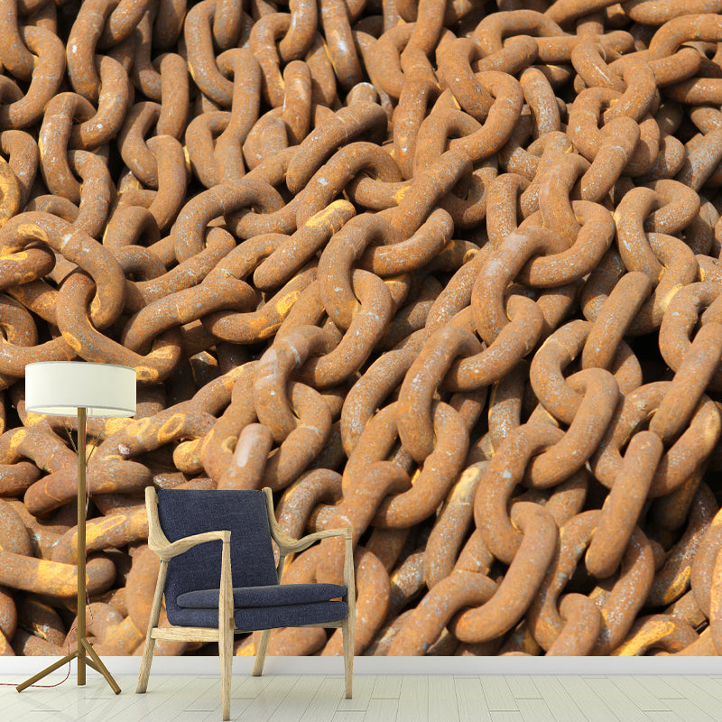 Industrial Style Rusty Metal Wall Covering for Living Room, Moisture Resistant