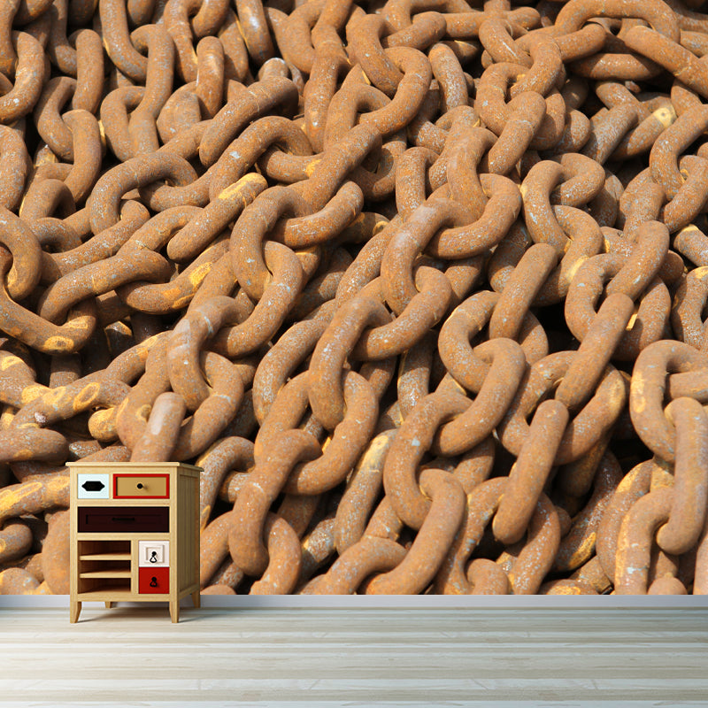 Industrial Style Rusty Metal Wall Covering for Living Room, Moisture Resistant