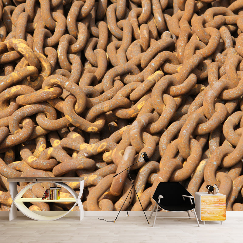 Industrial Style Rusty Metal Wall Covering for Living Room, Moisture Resistant