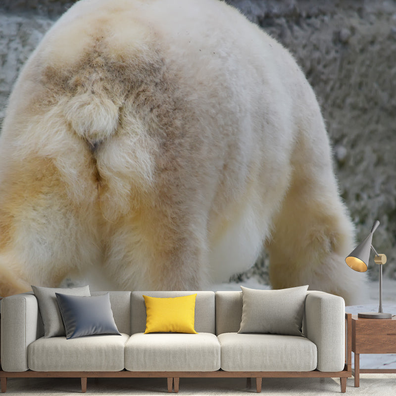 Polar Bear Animal House Wall Mural for Living Room Bedroom, Personalized Size