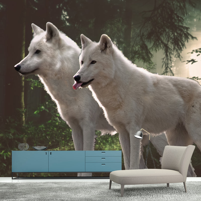 Wolf Animal Mural Wallpaper for Living Room Bedroom, Custom Size Available