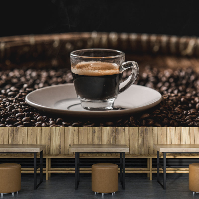 Minimalism Style Mural Wallpaper for Coffee Shop, Customized Size Available