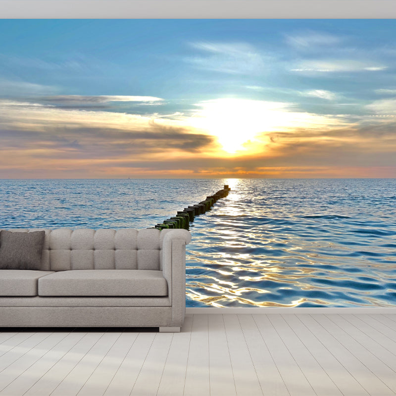 Sandy Beach Personalized Size Minimalist Wall Decor for Sleeping Room, Waterproofing