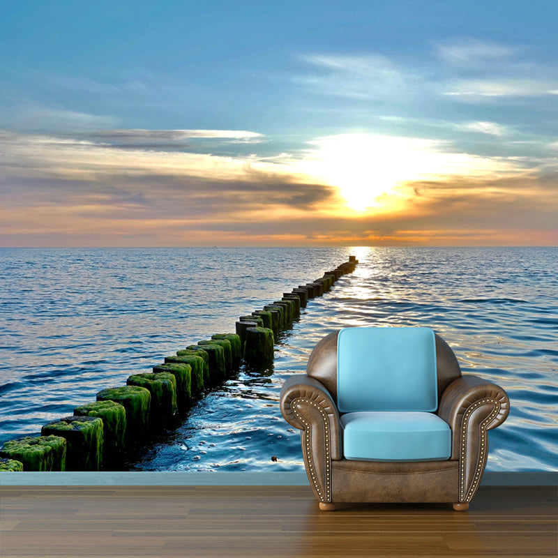 Sandy Beach Personalized Size Minimalist Wall Decor for Sleeping Room, Waterproofing