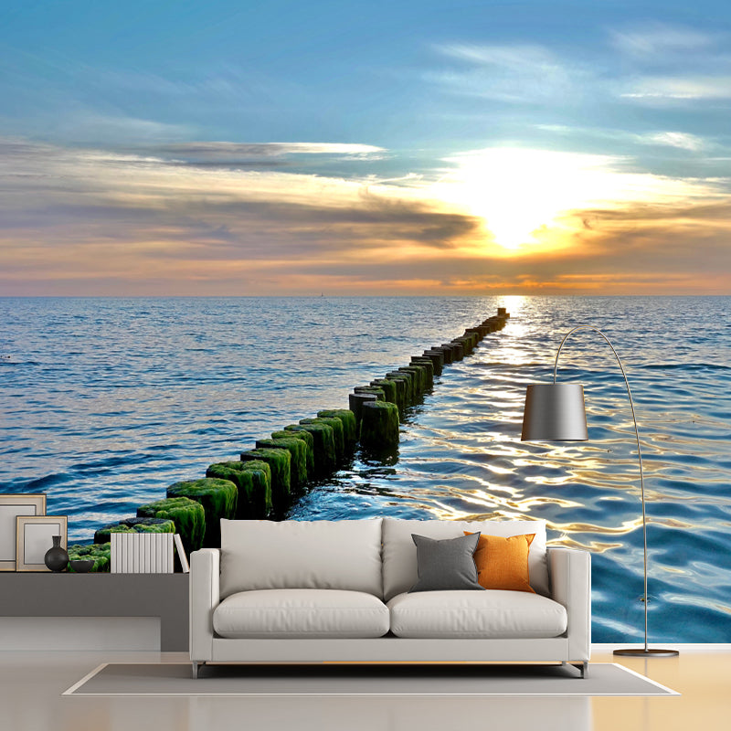 Sandy Beach Personalized Size Minimalist Wall Decor for Sleeping Room, Waterproofing