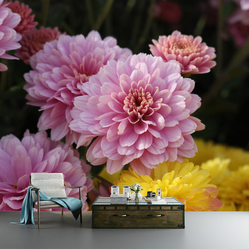 Dahlia Modern Mural Wallpaper Water Resistant Wall Art for Coffee Shop