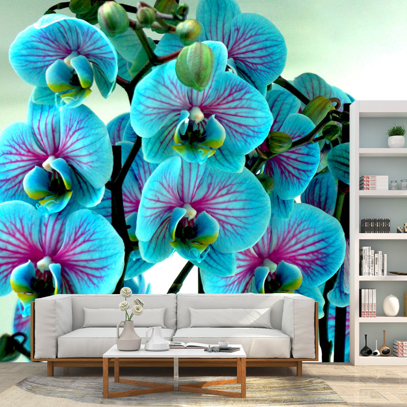Orchid Mural Wallpaper Modernism Wall Art for Home, Personalized Size Available
