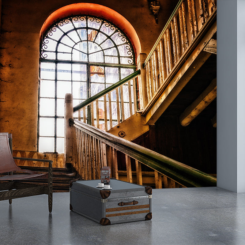 Stairs Architecture Photography Mural Wallpaper Stain Resistant for Room